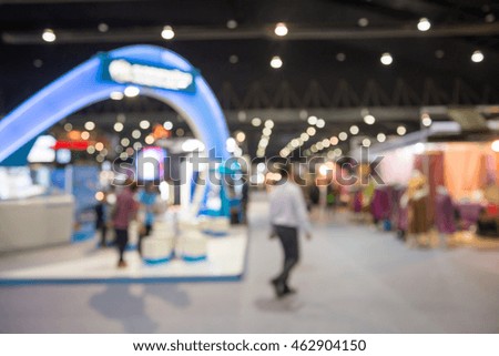Abstract blurred people in exhibition hall event background usage