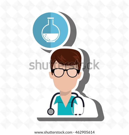 doctor stethoscope glass bubble vector illustration graphic