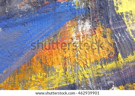 abstract old colorful pattern texture on concrete wall,select focus with shallow depth of field:ideal use for background,