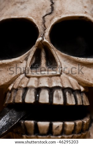 Skeleton face - macabre picture