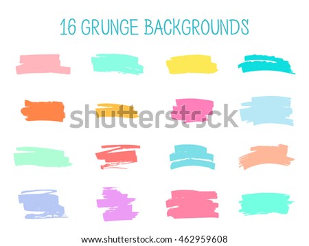 Grunge backgrounds. Vector set of colorful abstract shapes. EPS 8.