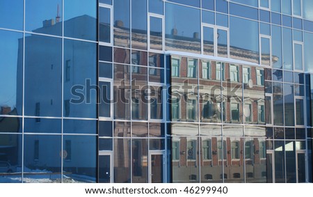 Reflection in a office building