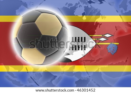 Flag of Swaziland, national country symbol illustration sports soccer football