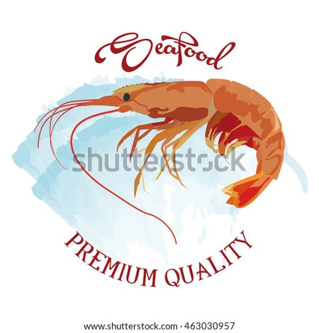 Isolated sea food label design, Vector illustration