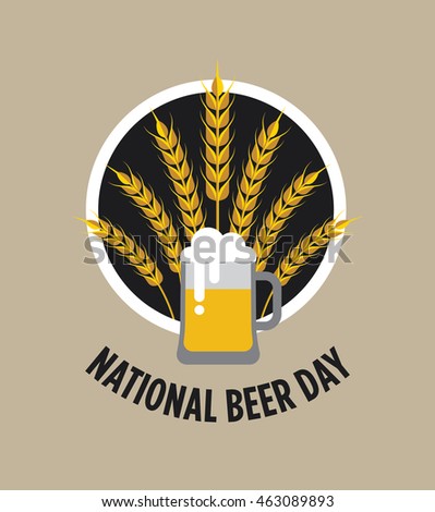 National Beer day vector illustration in flat style