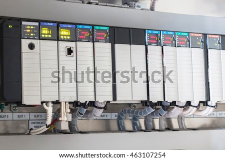 PLC programable logic controler,This picture show hard wiring communication socket connection