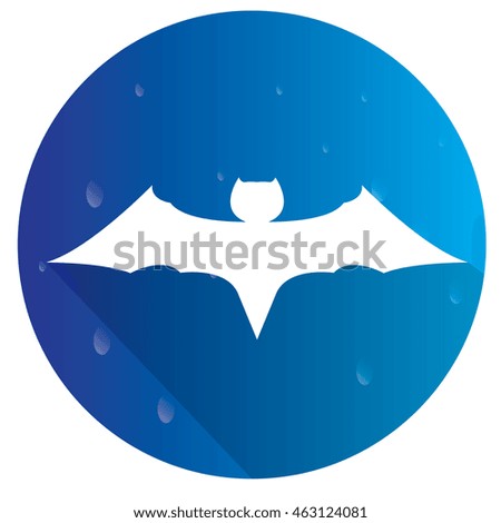 Isolated bat silhouette on a stamp, Vector illustration