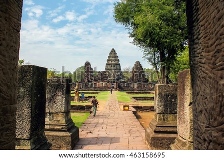 Phimai Historical Park, located in the district Phimai , Nakhon Ratchasima province. Royalty-Free Stock Photo #463158695