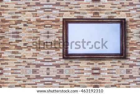Picture frame on the stone wall