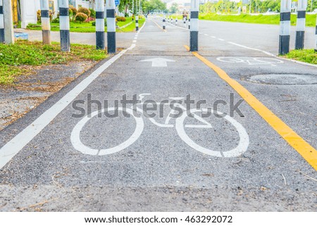 Bicycle lane in Thai, Thailand.