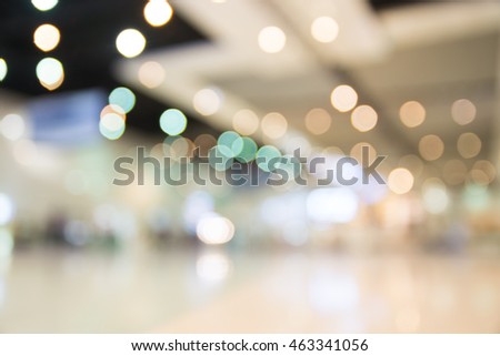 Blurred bokeh light in hall perspective colorful defocus art abstract background
