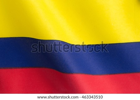 Flag of colombia with detailed fabric texture
