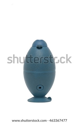 Silicone blower for camera and lenses isolated on white background.
