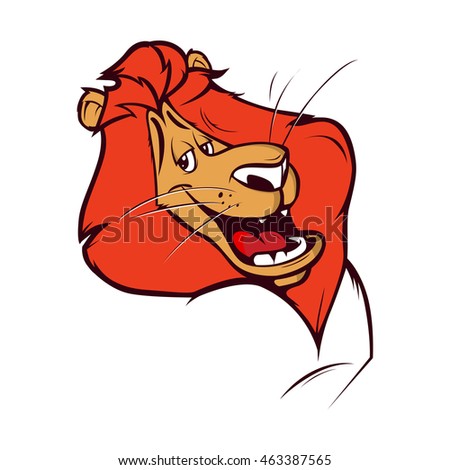 Cute lion character. Vector Fully Editable Illustration. 