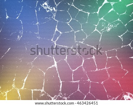 Stone wall and use red yellow green blue light on the corner of black and white filter effect stripe line grain background