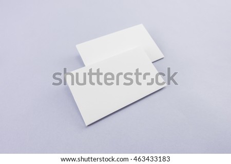 Blank business card, postcard with soft shadows.