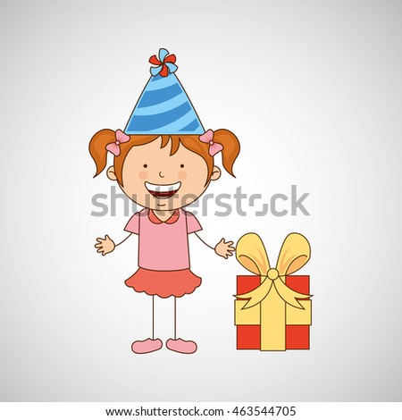 girl in a celebration party icon, vector illustration