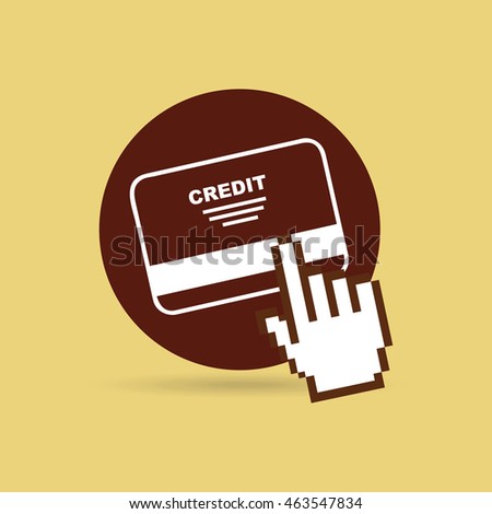shopping goods with credit card icon, vector illustration