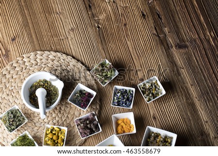 The ancient Chinese medicine, herbs and infusions