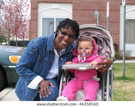 African American Biracial Family Think Pink