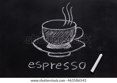 hand drawing of coffee on the blackboard