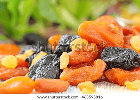 Assortment of dried fruit. Healthy food.