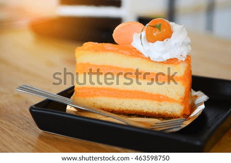 a piece of orange cake 