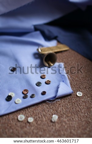 Buttons on fabric texture background