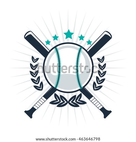 baseball emblem icon vector illustration