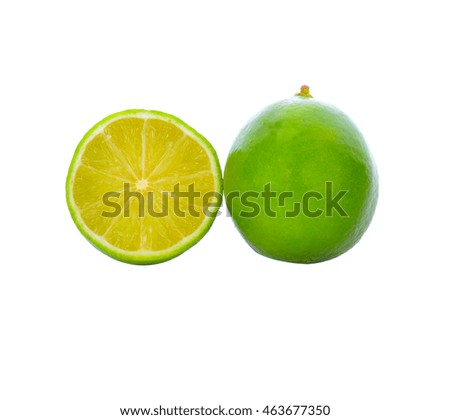 Fresh lime over white background