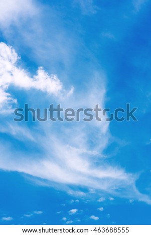 Nature cloud on clear blue sky background in daytime