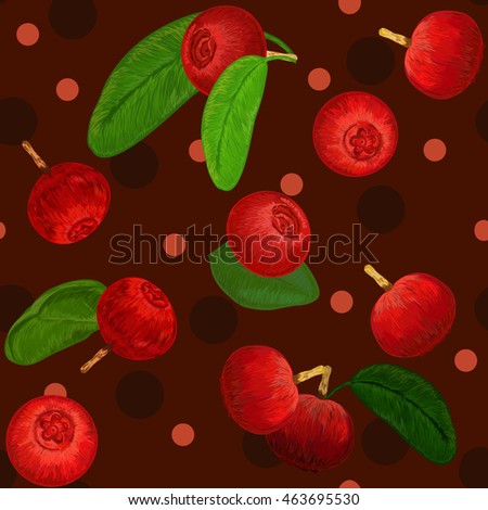 seamless pattern. Lingonberry.