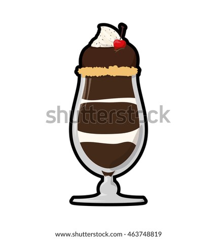 chocolate drink glass sweet delicious icon. Isolated and flat illustration. Vector graphic