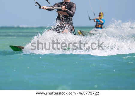 Kite surfing, Kite boarding Action Photo