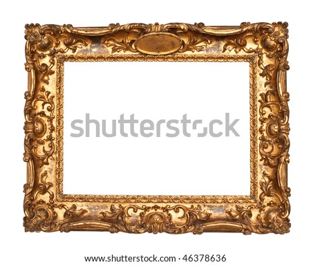 Ornamented, very old, gold plated empty picture frame for putting your pictures in