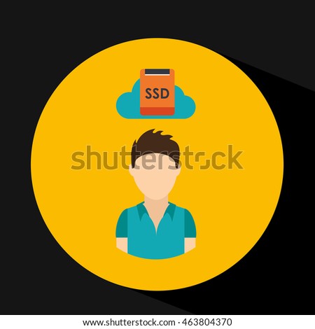 male person with ssd icon, vector illustration