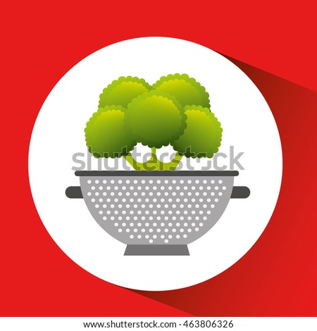 vegetable with cooking pot icon, vector illustration