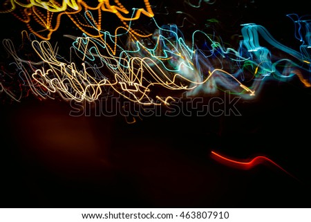 Abstract light trails on the railway