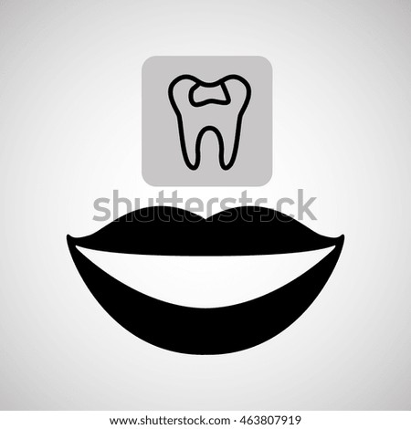 dental care, white teeth icon, vector illustration