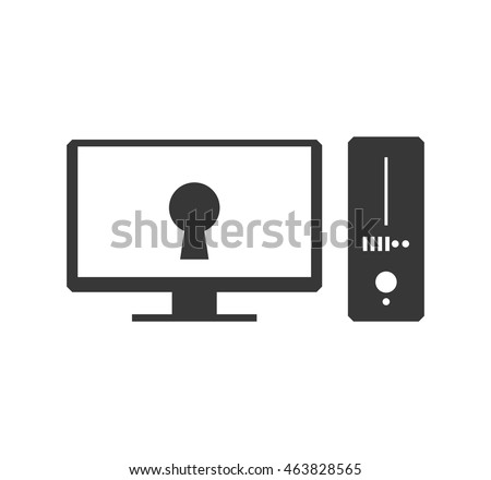 Padlock computer security system protection icon. Isolated and flat illustration. Vector graphic