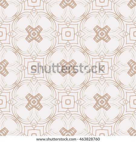 complex geometric pattern of interwoven lines and shapes. seamless texture. for interior design, wallpaper, printing and textiles. beige color