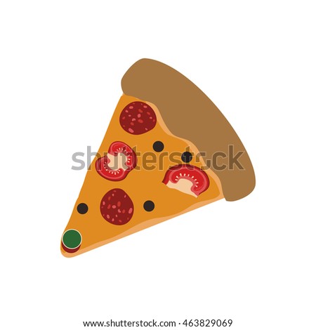 Pizza food menu fast dinner icon. Isolated and flat illustration. Vector graphic