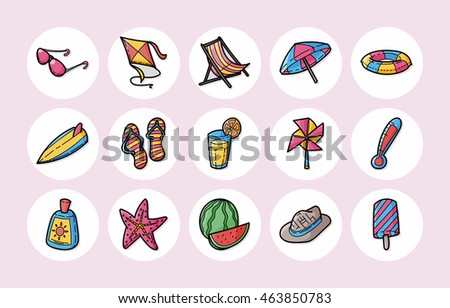 Summer and beach icons set,eps10