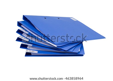 file folder with documents and documents. retention of contracts. isolated white 
