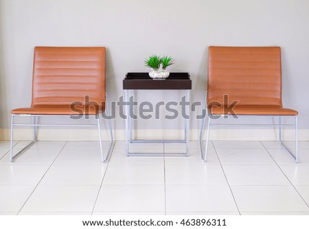 Simply chair and table at living area in generally office