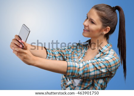 young woman using smartphone 