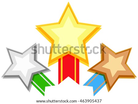 Award design with stars and ribbon illustration