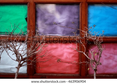 colored old window