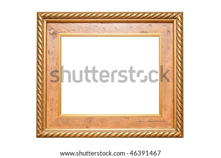 antique golden frame isolated on a white background
