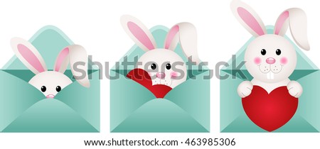 Bunny inside love letter
